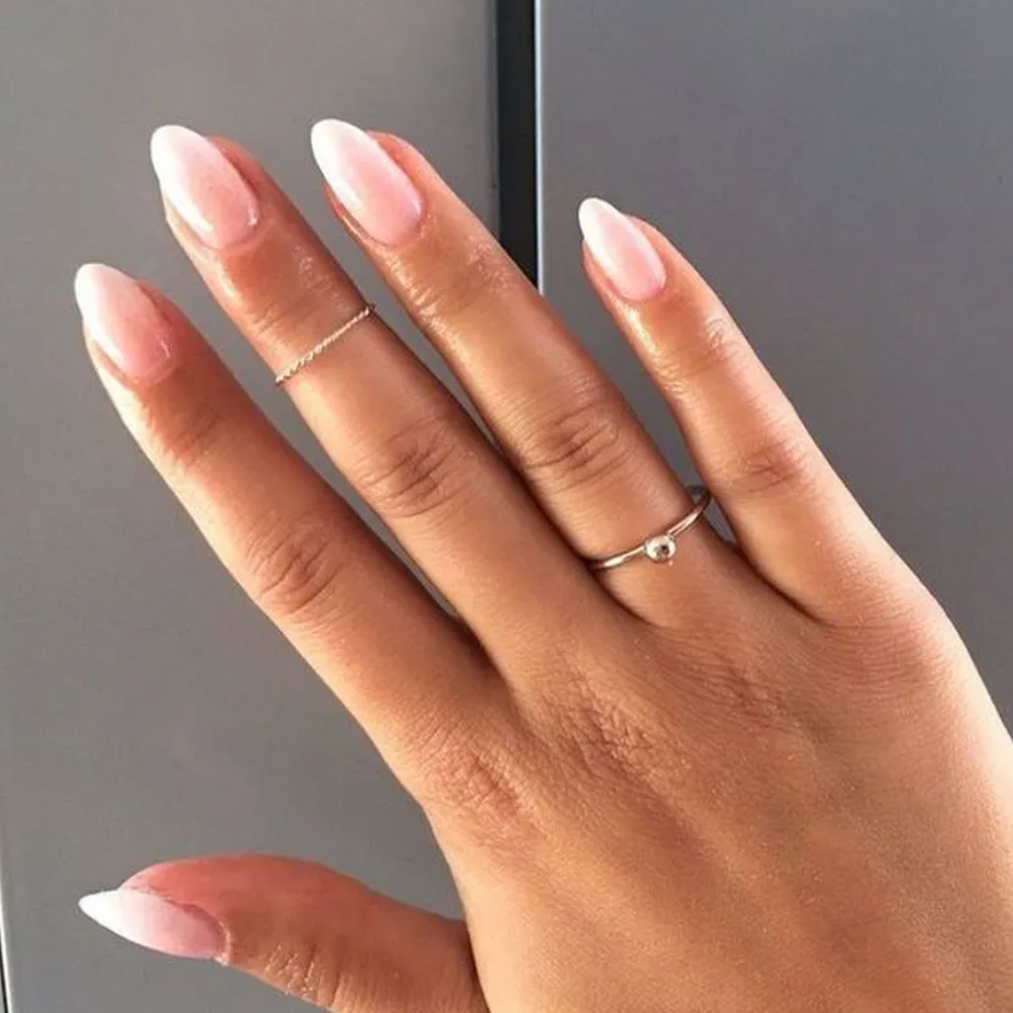 Baby Boomer Almond,Ellie Vincy Press on Nails,Short Almond,, Beige press on nails,28 pcs, False nails,Reusable,Glue on nails,Sticky on nails,Pop on nails