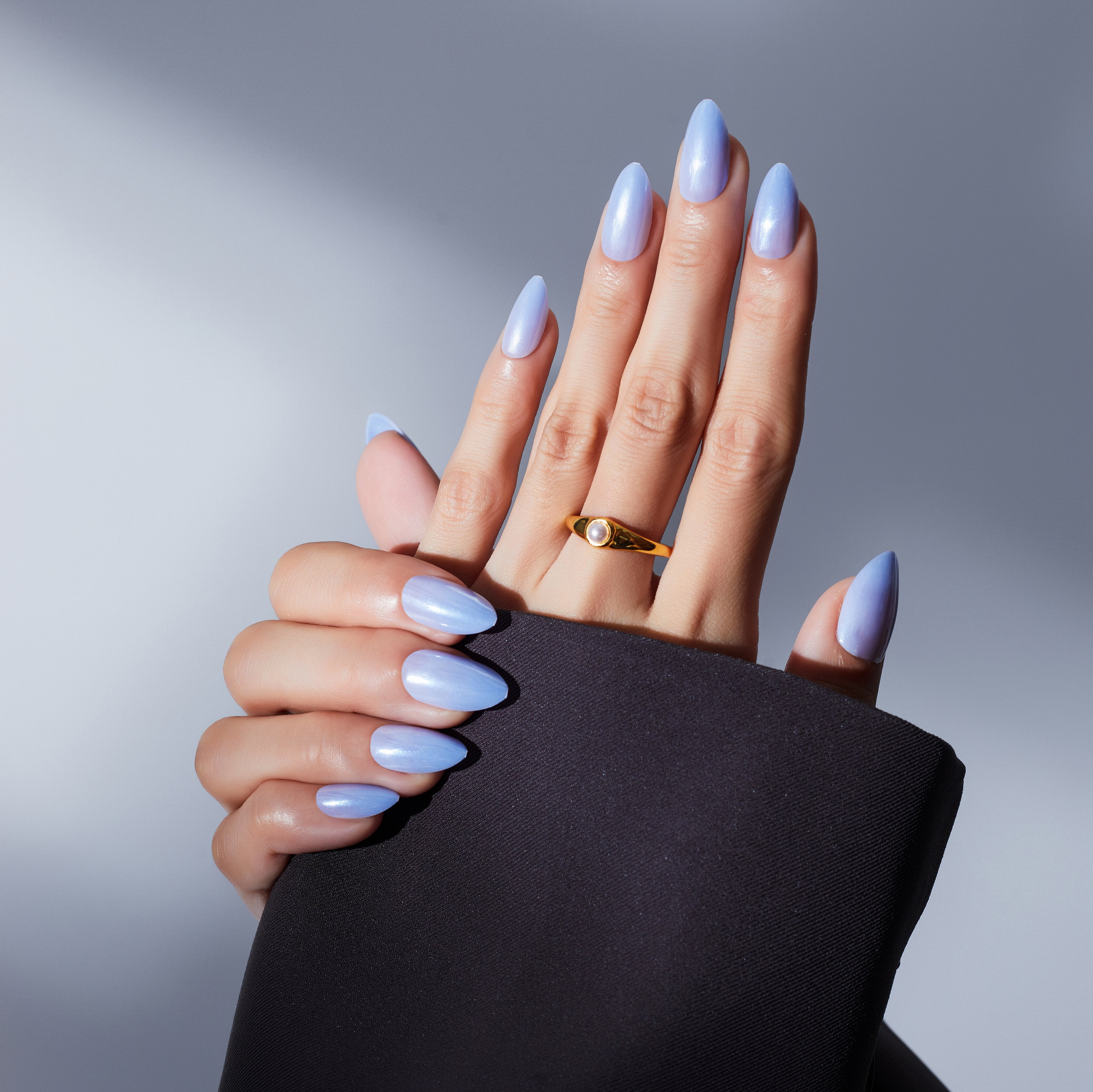 blue nails, blue glazed nails, blue chrome nails, press on nails, sky blue nails, glued on nails,ice blue nails, light blue nails, blue acrylic nails, sky blue nails