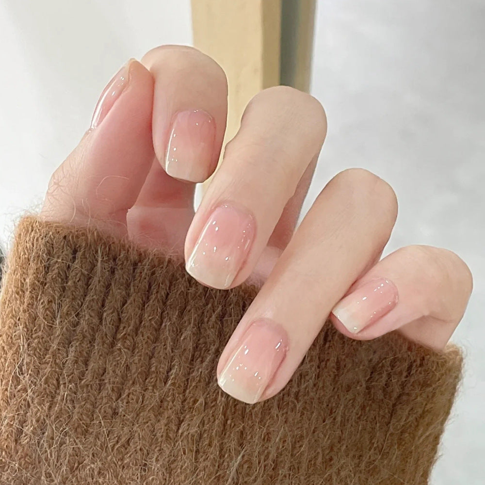 Short Ombre Pink,Ellie Vincy Press on Nails, Round,Ombre, Pink press on nails,24 pcs, False nails,Reusable,Glue on nails,Sticky on nails,Pop on nails