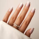 Baby Boomer Short Square｜New,Ellie Vincy Press on Nails,  Square,Ombre, White press on nails,28 pcs, False nails,Reusable,Glue on nails,Sticky on nails,Pop on nails