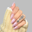 Purple Glaze,Ellie Vincy Press on Nails,Short  Almond,Solid color, Chrome, Purple press on nails,30 pcs, False nails,Reusable,Glue on nails,Sticky on nails,Pop on nails