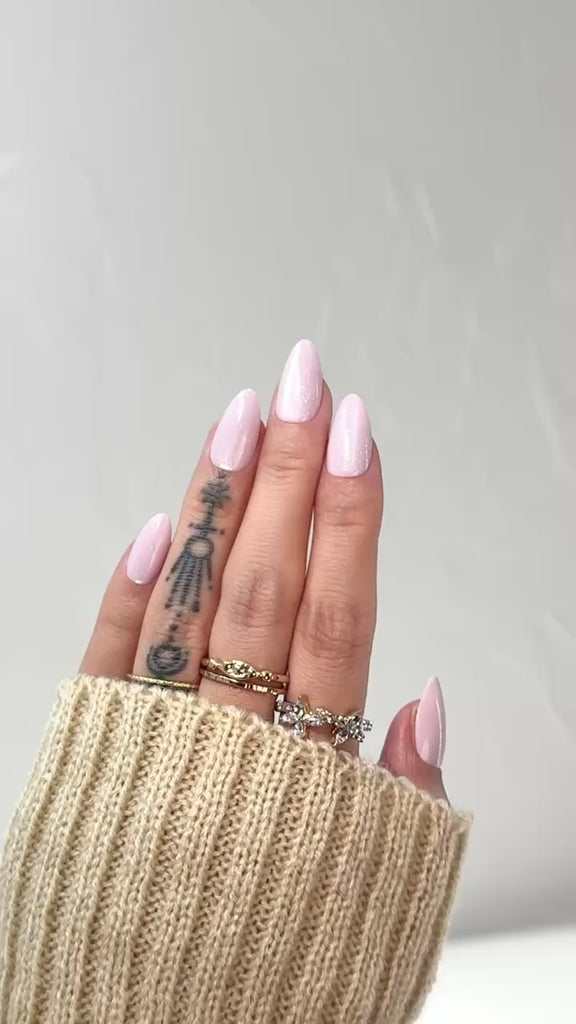 pink nails, light pink nails, pink glitter nails, short pink nails, pink cat eye, press-on nails, press ons,